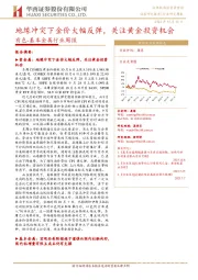 有色-基本金属行业周报：地缘冲突下金价大幅反弹，关注黄金投资机会