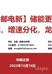 储能更新：价格筑底，增速分化，龙头韧性强