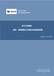 化工行业周报：赛轮、玲珑等胎企公布前三季度业绩快报