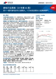 家电行业周报（23年第42周）：双十一新兴家电折扣力度较大，9月冰洗品类出口延续高景气