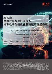 2023年中国汽车线缆行业概览：汽车电动化智能化趋势赋能线缆赛道