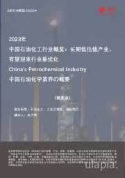 2023年中国石油化工行业概览：长期低估值产业，有望迎来行业新优化