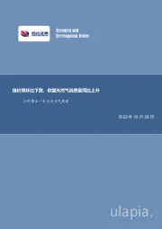 电力天然气周报：煤价周环比下跌，欧盟天然气消费量同比上升
