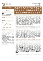 化工行业周报：凯盛新材年产2万吨芳纶聚合单体项目开工，阿拉善风光氢治沙制取航空燃料一体化项目签约