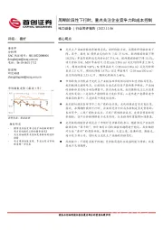 电力设备行业简评报告：周期阶段性下行时，重点关注企业竞争力和成本控制