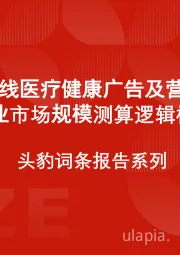 中国在线医疗健康广告及营销推广行业市场规模测算逻辑模型