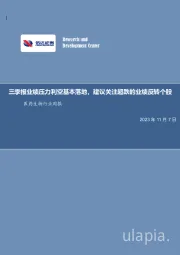 医药生物行业周报：三季报业绩压力利空基本落地，建议关注超跌的业绩反转个股