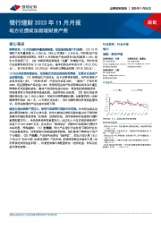 银行理财2023年11月月报：地方化债或加剧理财资产荒