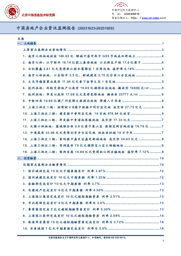 中国房地产企业资讯监测报告