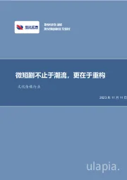 文化传媒行业：微短剧不止于潮流，更在于重构