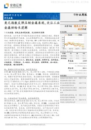 有色金属行业周报：美元指数反弹压制金属表现，关注工业金属供给长逻辑