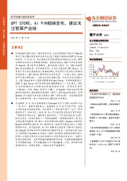电子设备行业动态点评:GPT STORE、AI PIN相继发布,建议关注智算产业链