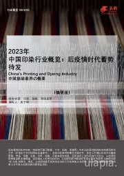 2023年中国印染行业概览：后疫情时代蓄势待发（摘要版）