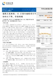 电力及公用事业：储能月度跟踪：10月国内储能项目中标环比下降，价格趋稳