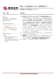 商贸零售周报：CPI继续走弱，双十一电商数据平淡