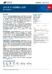 非银金融：2023年10月保费收入点评：开门“红不红”？