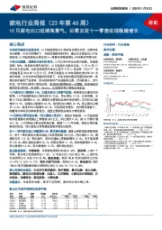 家电行业周报(23年第46周):10月家电出口延续高景气,社零及双十一零售实现稳健增长