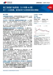轻工制造行业周报(23年第46周):双十一大促落幕,家居家具行业销售表现相对靓丽