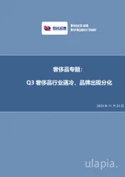 奢侈品专题:Q3奢侈品行业遇冷,品牌出现分化