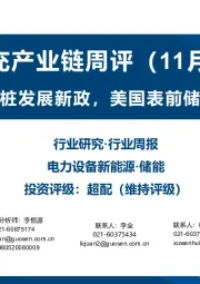 光储充产业链周评（11月第4周）：各地推出充电桩发展新政，美国表前储能装机环比下降