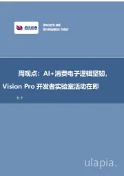 电子周观点：AI+消费电子逻辑坚韧，Vision Pro开发者实验室活动在即