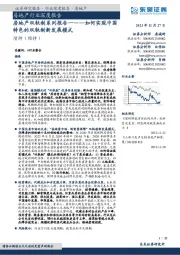 房地产双轨制系列报告一：如何实现中国特色的双轨制新发展模式