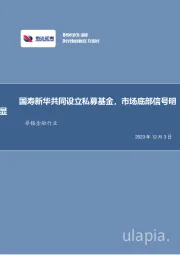 非银金融行业周报：国寿新华共同设立私募基金，市场底部信号明显