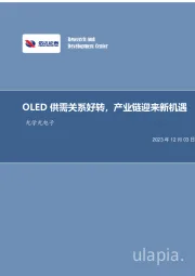 光学光电子行业事项点评：OLED供需关系好转，产业链迎来新机遇