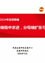 有色金属行业2024年投资策略：分子端稳中求进，分母端扩张可期