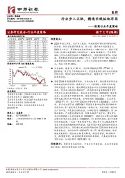 医药行业年度策略：行业步入正轨，精选长线板块布局