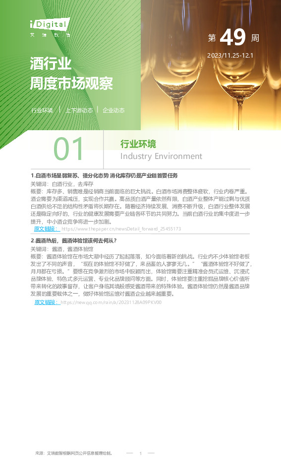 酒行业周度市场观察2023年第49周