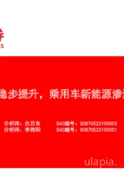 汽车销量月报：10月销量稳步提升，乘用车新能源渗透率达36%