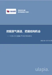 家电行业2024年策略报告：挖掘景气赛道，把握结构机会