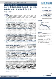 环保行业跟踪周报：COP28各国就化石能源淘汰达成一致，积极稳妥推进双碳，重视高股息资产价值