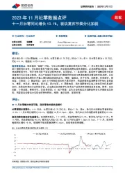 2023年11月社零数据点评：十一月社零同比增长10.1%，板块复苏节奏分化加剧