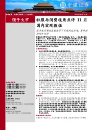 社服与消费视角点评11月国内宏观数据：服务类消费低基数背景下实现同比高增，整体持续回升向好