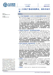 煤炭行业周报：11月原煤产量超预期释放，煤焦价格齐涨