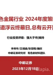 有色金属行业2024年度策略：莫道浮云终蔽日，总有云开雾散时