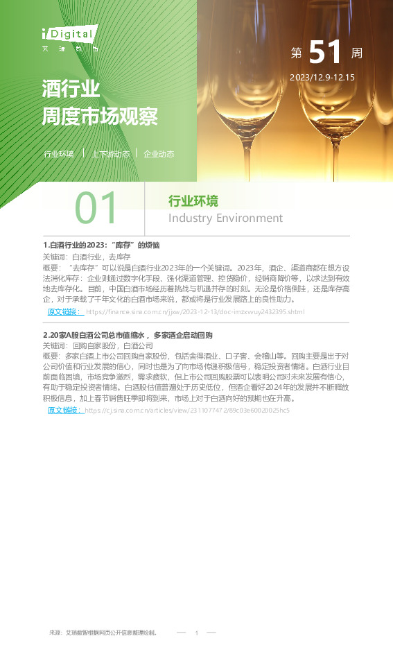 酒行业周度市场观察2023年第51周