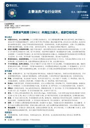 主要消费产业行业研究：消费景气跟踪23M11：内需压力放大，底部已经临近