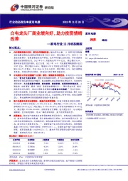 家电行业12月动态跟踪：白电龙头厂商业绩向好，助力投资情绪改善