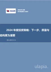 建筑建材2024年投资策略报告：下一步，质量与结构更为重要