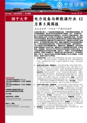 电力设备与新能源行业12月第5周周报：发改委发布“十四五”中期评估报告