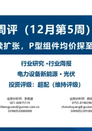 光伏产业链周评（12月第5周）暨年度盘点：硅料产能持续扩张，P型组件均价探至0.9元以下