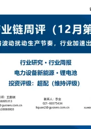 锂电产业链周评（12月第4周）：年终回顾：原料价格波动扰动生产节奏，行业加速出清优质企业未来可期