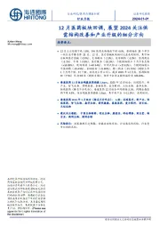 医药与健康护理行业月报:12月医药板块回调,展望2024关注供需结构改善和产业升级的细分方向
