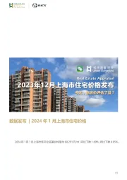 房地产：2024年1月上海市住宅价格