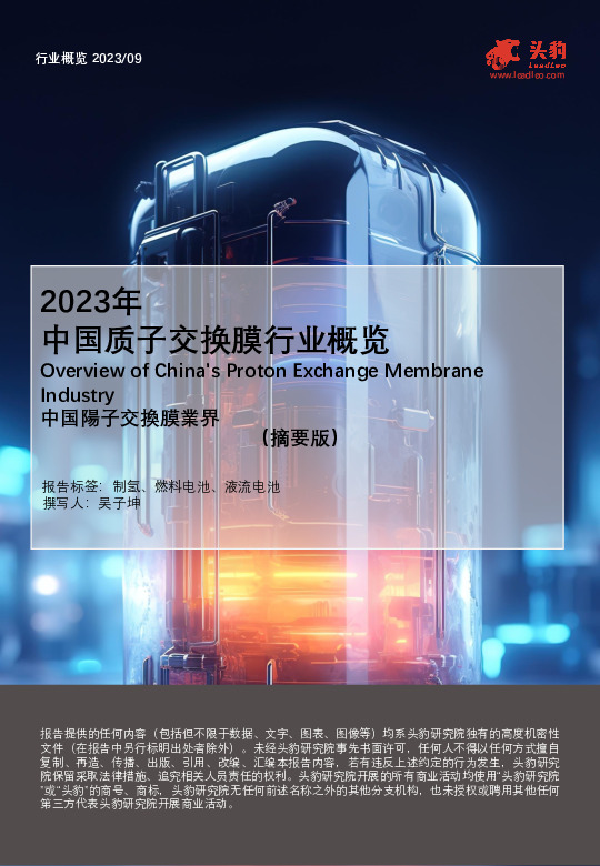 2023年中国质子交换膜行业概览（摘要版）