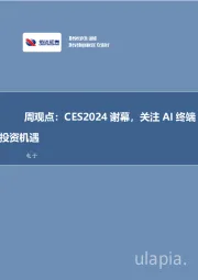 电子周观点：CES2024谢幕，关注AI终端投资机遇