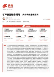 矿产资源综合利用 头豹词条报告系列